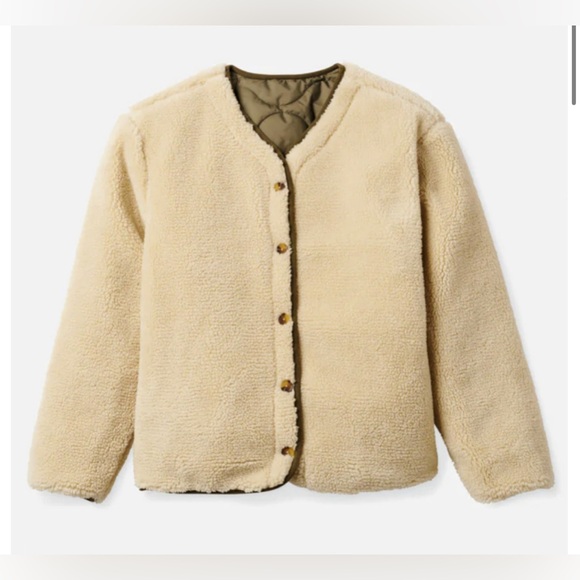 Brixton Reversible Sherpa Puffer Military Style Jacket - Picture 6 of 12